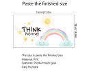 Rainbow Clouds Sun Stars - Think Positive Wall Decals - Watercolour